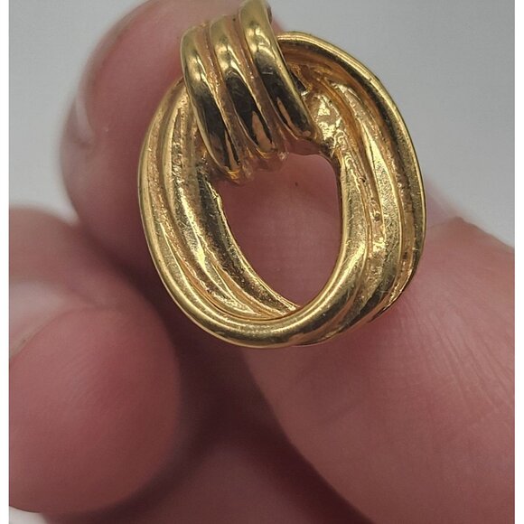 PREMIER DESIGNS Gold Tone Knotted Stud Oval Earrings Classic - Picture 4 of 6